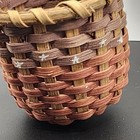 Artisan Miniature Woven Ash Splint Basket     Signed  jb 91      Painted Stars Decor