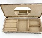 Godinger Jewelry Box Silver Plated 1992 Vintage Black Velvet Lined Mirror Classy
