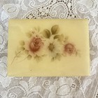 Vintage Italian Alabaster Jewelry Trinket Box Floral Stone Hinged Lid 