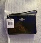 Coach 67555 Corner Zip Wristlet Wallet Clutch  Signature Leather      Black - New 