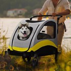 Pet Stroller Pushchair 2-in-1 Dog Stroller Jogger Pet Pram Folding Travel Crate