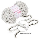 Fur Yarn Soft Fluffy Chunky Yarn Fuzzy Yarn Pale Gray For Crocheting 50m