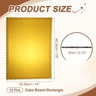 12 Pcs Rectangle Cake Boards  19 X 14 Inch Cake Base Cupcake Cardboard  Gold