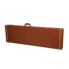 Crossrock Relief Series-premium Wooden Case For Electric Bass Guitars-red Wood
