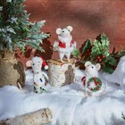 Primitives By Kathy Christmas Claus Felt Mouse Set 3 Critter Holiday Ornament