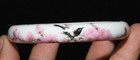Old Chinese Dynasty Famille Rose Porcelain Jewels Flower Bird Bracelet Bangle