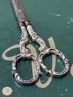 Antique Sterling Silver Handle Embroidery Sewing Scissors Ornate 4   