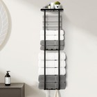 Bathroom Towel Rack Wall Mount Holder Bar Shelf Organizer Storage Space Saving