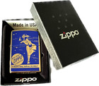 Zippo Windproof Polished Brass Lighter With Blue Windy   Logo  99508 New In Box