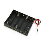2x 5-aa Slot Battery Holder Case Plastic Storage Box Series Black Wire Lead 7 5v