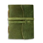 Leather Bound Journal - Green 7 x5  220 Pages - Vintage Blank Paper Diary For   