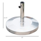 Outsunny 19  Round Stainless Steel Umbrella Base Stand Holder - Silver