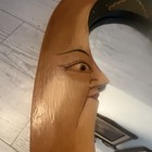 Antique Hand Carved Crescent Moon And Painted Stars Mirror-indonesia