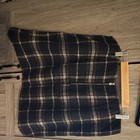 Hollister Plaid Ultra High-rise Mini Skirt L Black Brown White Zip Lined