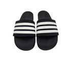 Adidas Adilette Shower Slides M-8 W-10 Black White 3-stripes Sandals