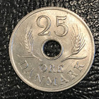 High Grade Bu 1967 Denmark 25 Ore Coin-feb503