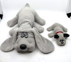 Lot Of 2 Vintage 1985 Tonka Pound Puppies Grey Plush Dogs 18    8 5  Stuffed Toy
