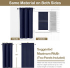 Navy Blue Short Blackout Curtains For Bedroom 54 Inches Long 2 Panels
