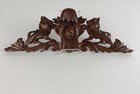 Hand Carved Ornate Antique Pediment Over Door Wood Animals Foxes Reclaimed Archi