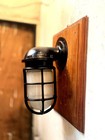 Black Coated Aluminum Frosted Glass Wall Sconce Vintage Nautical Antique Fixture