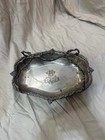 Vintage Silverplate Brides Basket Centerpiece Bowl Monogrammed Ornate Footed