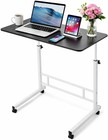 Adjustable Height Rolling Laptop Desk Mobile Standing Computer Table With Wheels