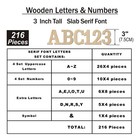 3 Inch 216 Piece Wooden Letters   Numbers Unfinished Wood Abc 0-9 Wall Decor
