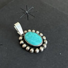 Vintage Navajo Turquoise Sterling Pendant charm