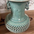 Korean Goryeo Celadon Vase By Park Yong-bon Double-ear Openwork Ceramic Antique