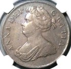 1707 Ngc Xf 45  Anne Crown Great Britain Plumes Roses London Coin  25080701d 