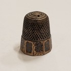Antique H Muhr And Sons Sterling Silver Gold Wash Ten-paneled Thimble