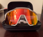 100  Speedcraft Cycling Sunglasses - Soft Tact Off White  Hiper Red Mirror Lens