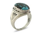 Vintage Navajo Ring 925 Sterling Silver Turquoise Handmade Size 9 5