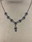 Crystal  Necklace Earrings Jewelry Set Blue