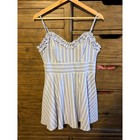 Altard State Blue White Striped Ruffle Mini Dress Sun Dress 26t9988fsp Womens L