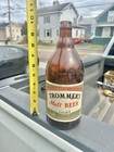 Trommers Malt Beer Light Steinie Style Paper Label Quart Beer Bottle Orange nj 