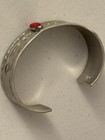 Native Navajo Red Coral 925  41g sterling Silver Cuff Bracelet Signed Rb