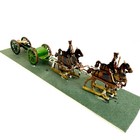 Antique Lead British Cavalry Figures Horseback Pulling A Cannon Scale Model