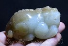2 8  Chinese Hetian Jade Nephrite Carved Fengshui Dragon Pi Xiu Wealth Statue