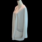 White Swan Womens Xl Uniform Lab Coat Cardigan Snap Closure Long Sleeves