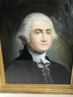 Antique 19th Century Reverse On Glass Painting George Washington Large 
