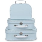  Paperboard Vintage Suitcase - Set Of 3 Decorative Vintage Luggage - Baby Blue