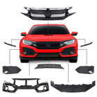 For 2016-2021 Honda Civic Type R Style Front Bumper Cover Kit With Grille   Lip