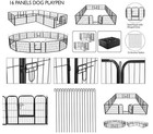 24  Dog Playpen Crate 16 Panel Fence Pet Play Pen Exercise Puppy Kennel Cage Us