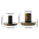 40 Sets Chicago Screws Assorted Kit Round Flat Head Bronze Leather Rivets