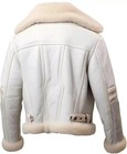 Men White B3 Shearling Leather Jacket Raf Aviator Flight Bomber Winter Fur Coat