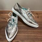 Mark  Silver Streak Metallic Pointy Toe Lace Up Shoes Size 6
