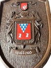 Vintage Spafford Family Crest Coat Of Arms Hanging Shield From Halbert s 15 x10 