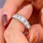 Elegant 925 Sterling Silver White Topaz Charms Wedding Engagement Ring Size 10 5