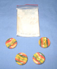 Vintage Plastic Sew Through Button  Multi Color Stripe  3 4   Package Of 4